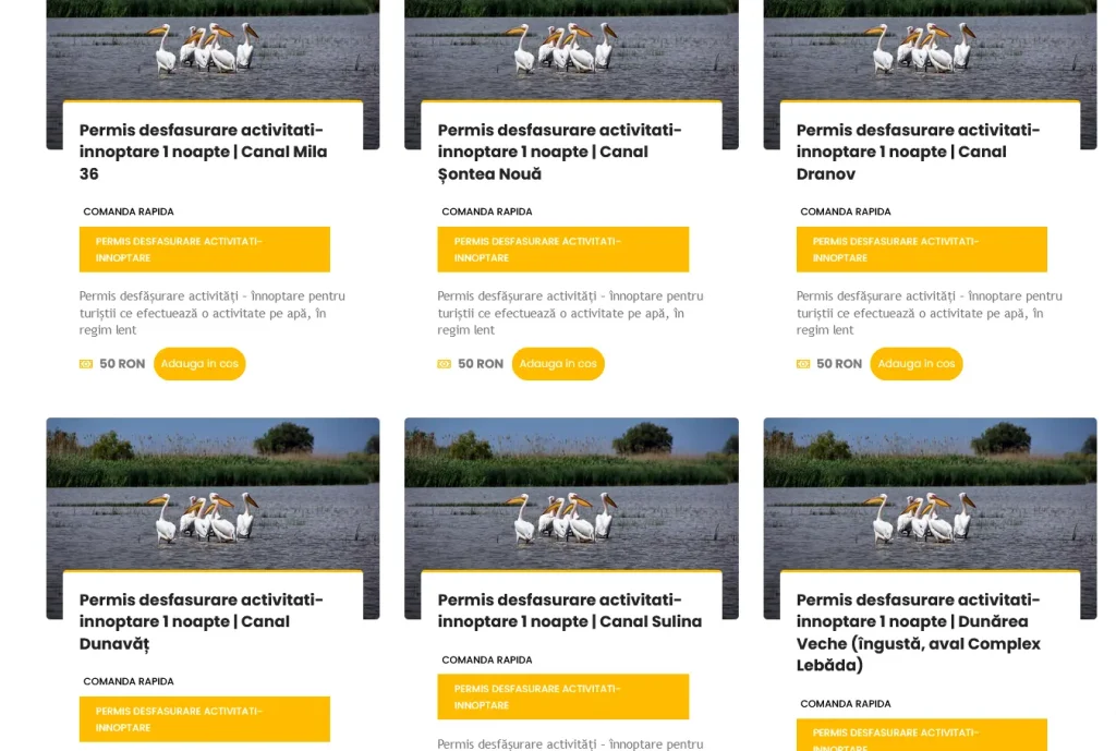 Permis desfasurare activitati de innoptare in Delta Dunarii