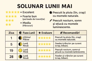 Solunarul Lunii Mai – Ghid Complet pentru Pescari