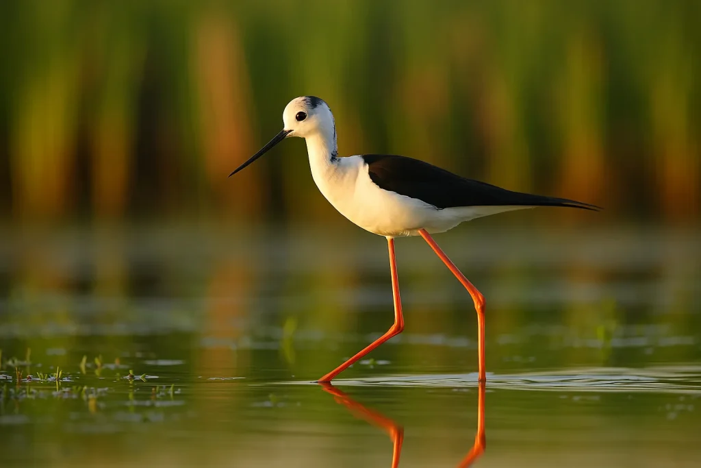 Stiltul cu picioare roșii (Himantopus himantopus) – Eleganță în Mlaștinile Deltei 1 Stiltul cu picioare roșii (Himantopus himantopus)