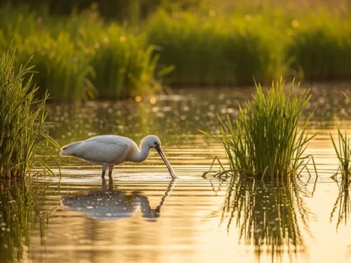 Lopătarul (Platalea leucorodia) – Arta de a pescui cu ciocul lat 1 Lopătarul (Platalea leucorodia) – Arta de a pescui cu ciocul lat